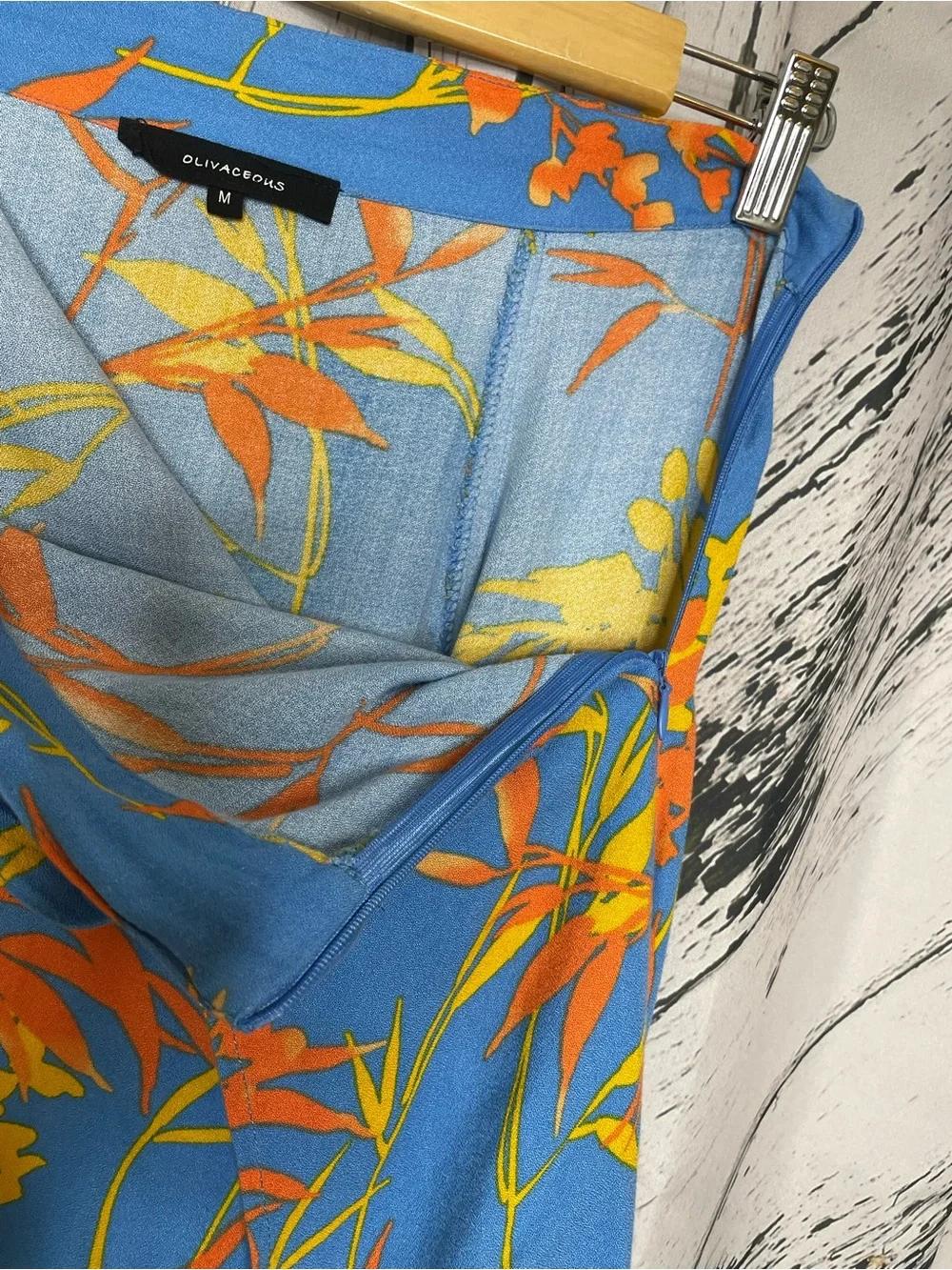 Olivaceous Wrap Tie Maxi Skirt Floral Print M
